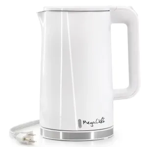1.7L Double Wall Stainless Steel Electric Tea Kettle White