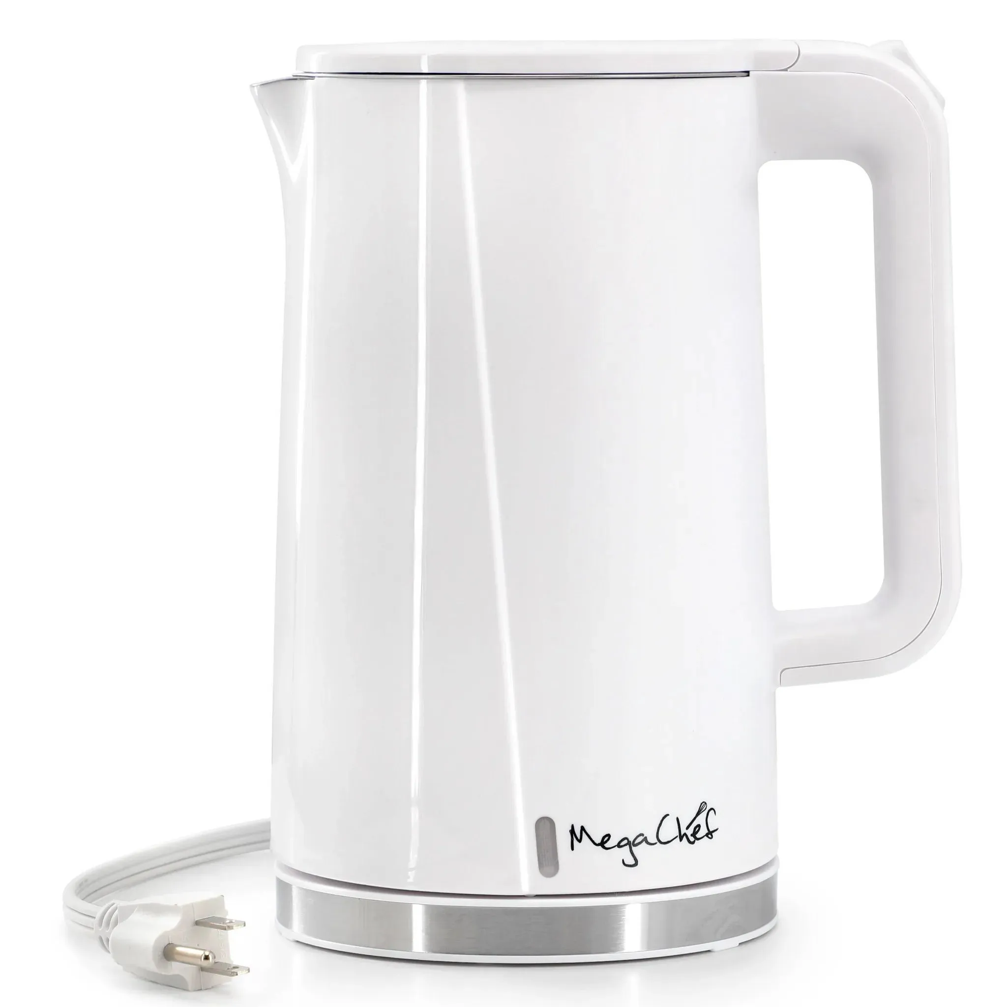 1.7L Double Wall Stainless Steel Electric Tea Kettle White