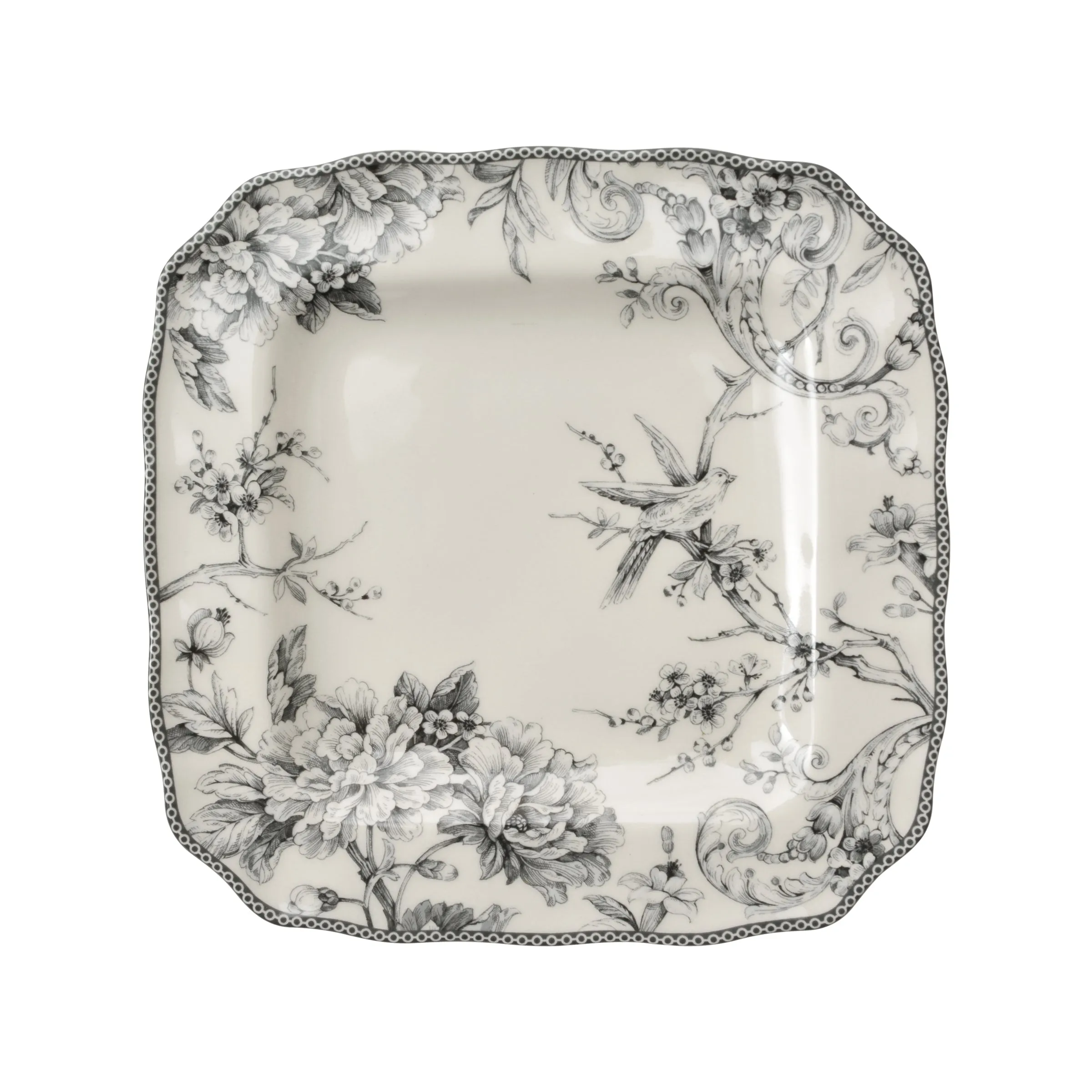 222 Fifth 1000GY804A1J57 Adelaide Dinnerware Set Square Grey 16 Piece
