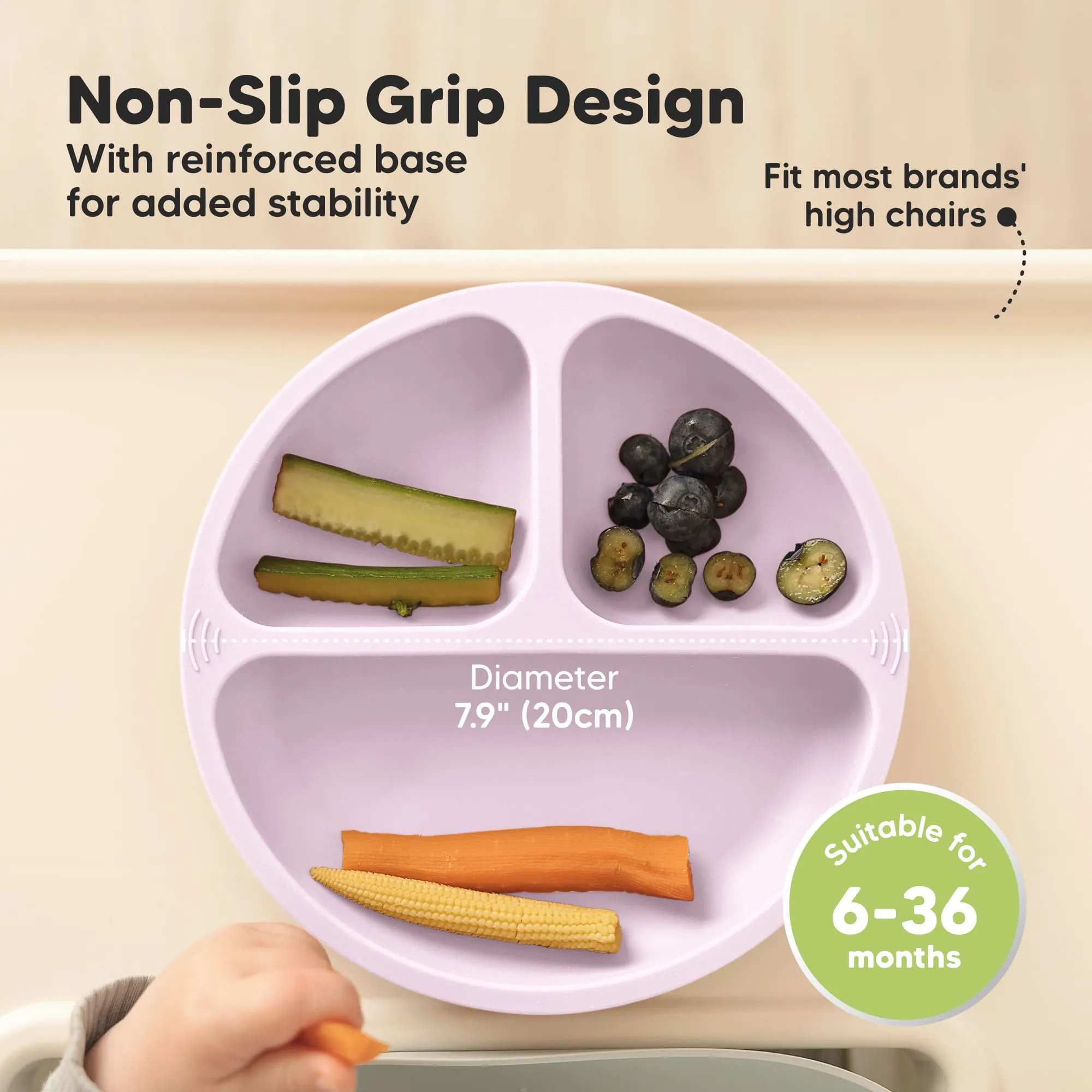 3-Pack Prep Silicone Suction Plates (Amethyst)