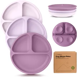 3-Pack Prep Silicone Suction Plates (Amethyst)