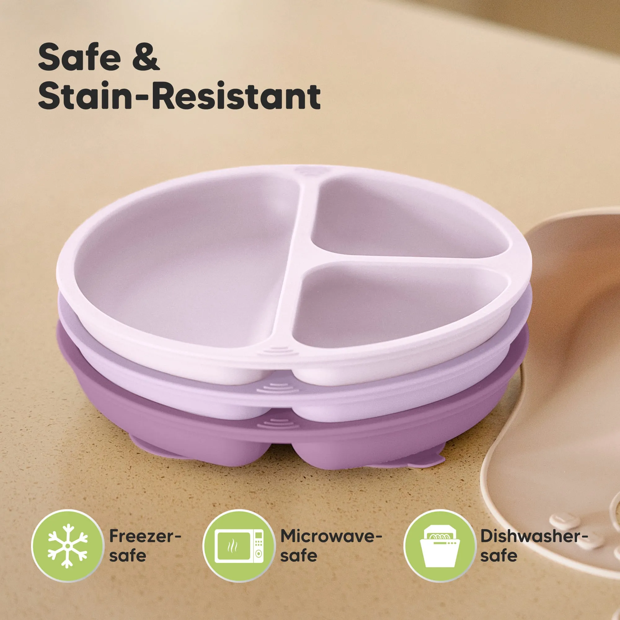 3-Pack Prep Silicone Suction Plates (Amethyst)