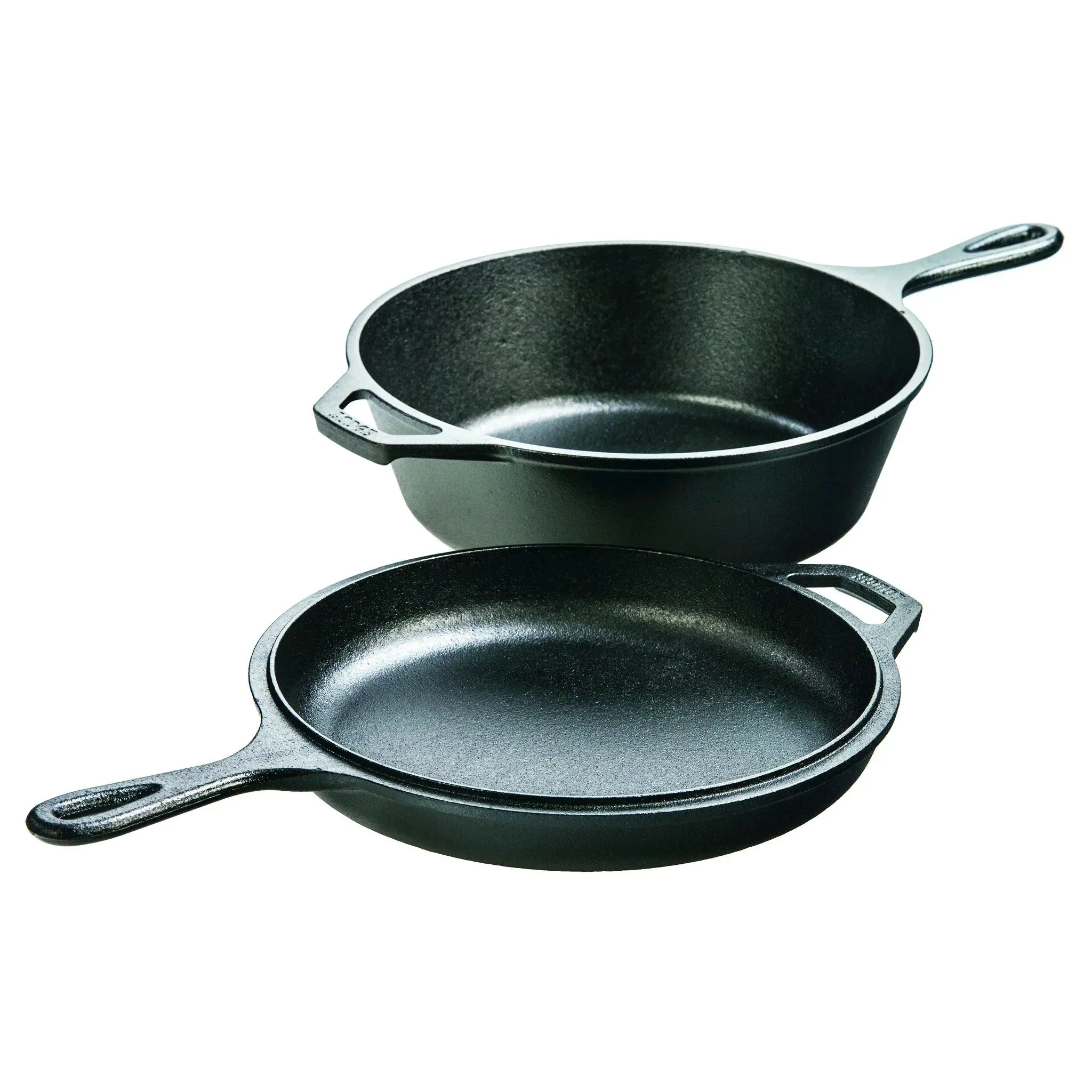 3.2qt Cast Iron Combo Cooker: Skillet & Frying Pan Set, 10.25" Diameter, Gas & Electric Compatible (See Description)