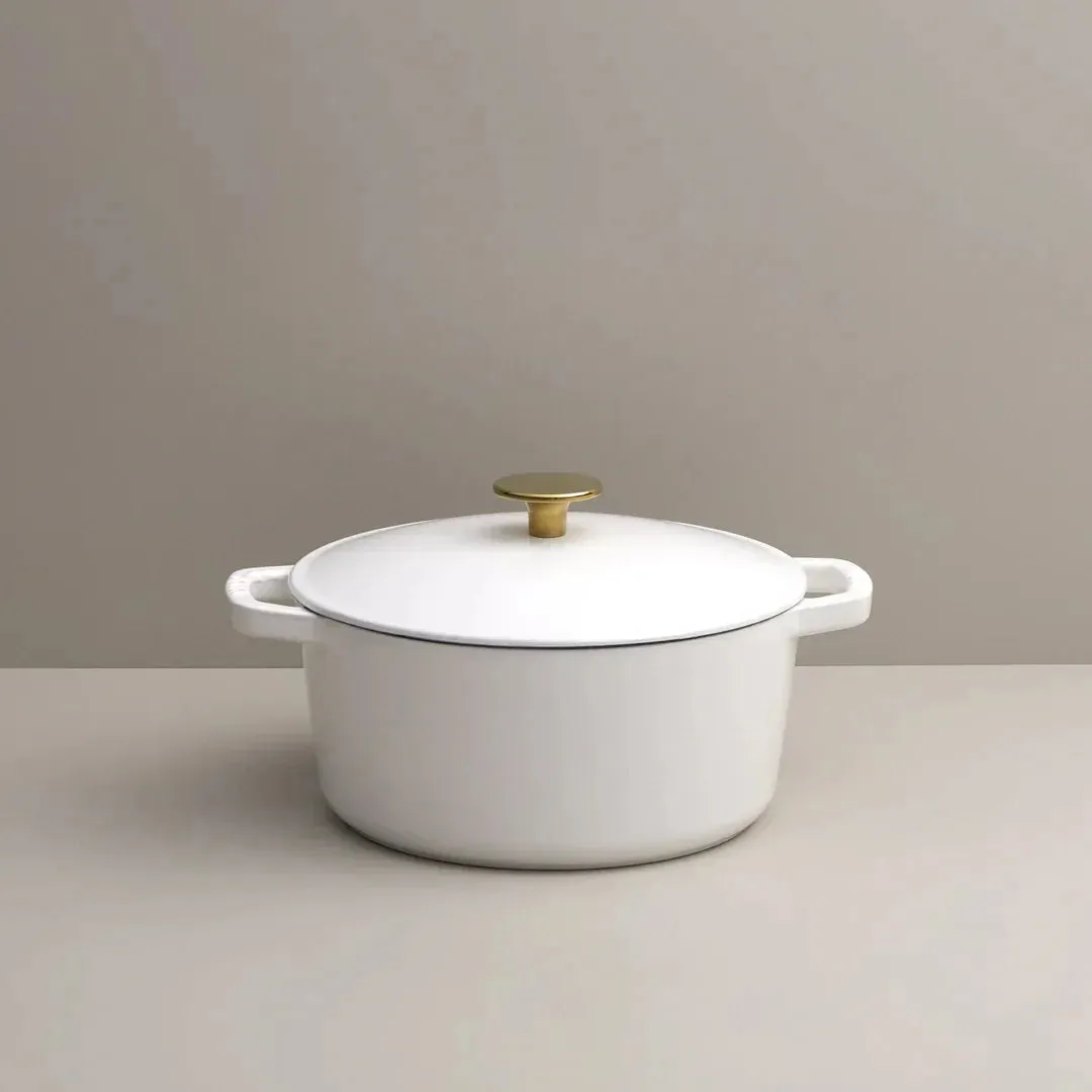 3.5 Quart Mini Dutch Oven - White/Gold