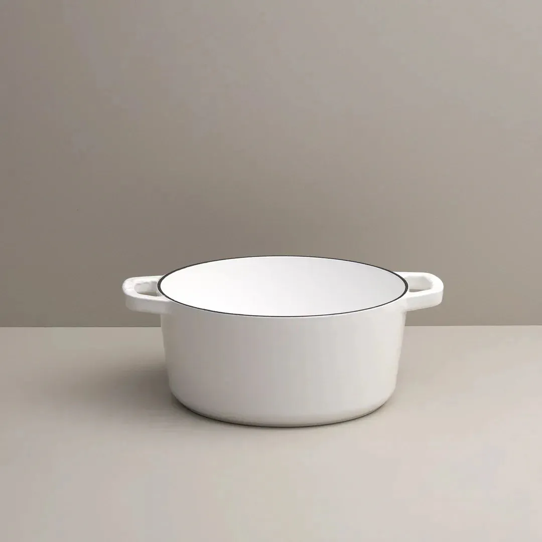 3.5 Quart Mini Dutch Oven - White/Silver