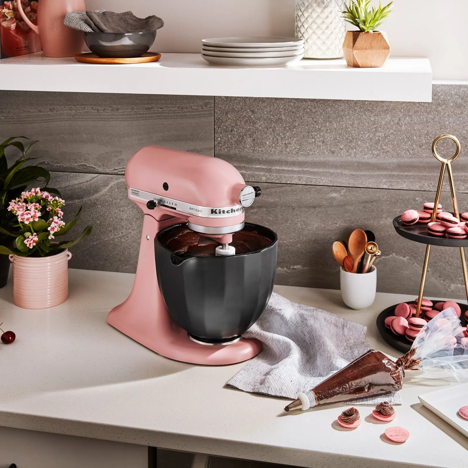 4.7L Black Shell Ceramic Bowl for Tilt-Head Stand Mixer KSM2CB5PBS