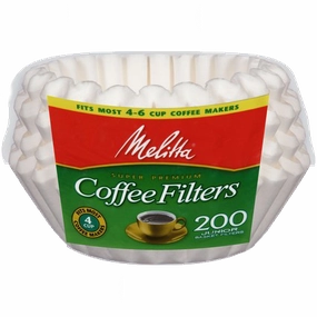 4-6 Cup Basket Filter Paper White - 200 Count