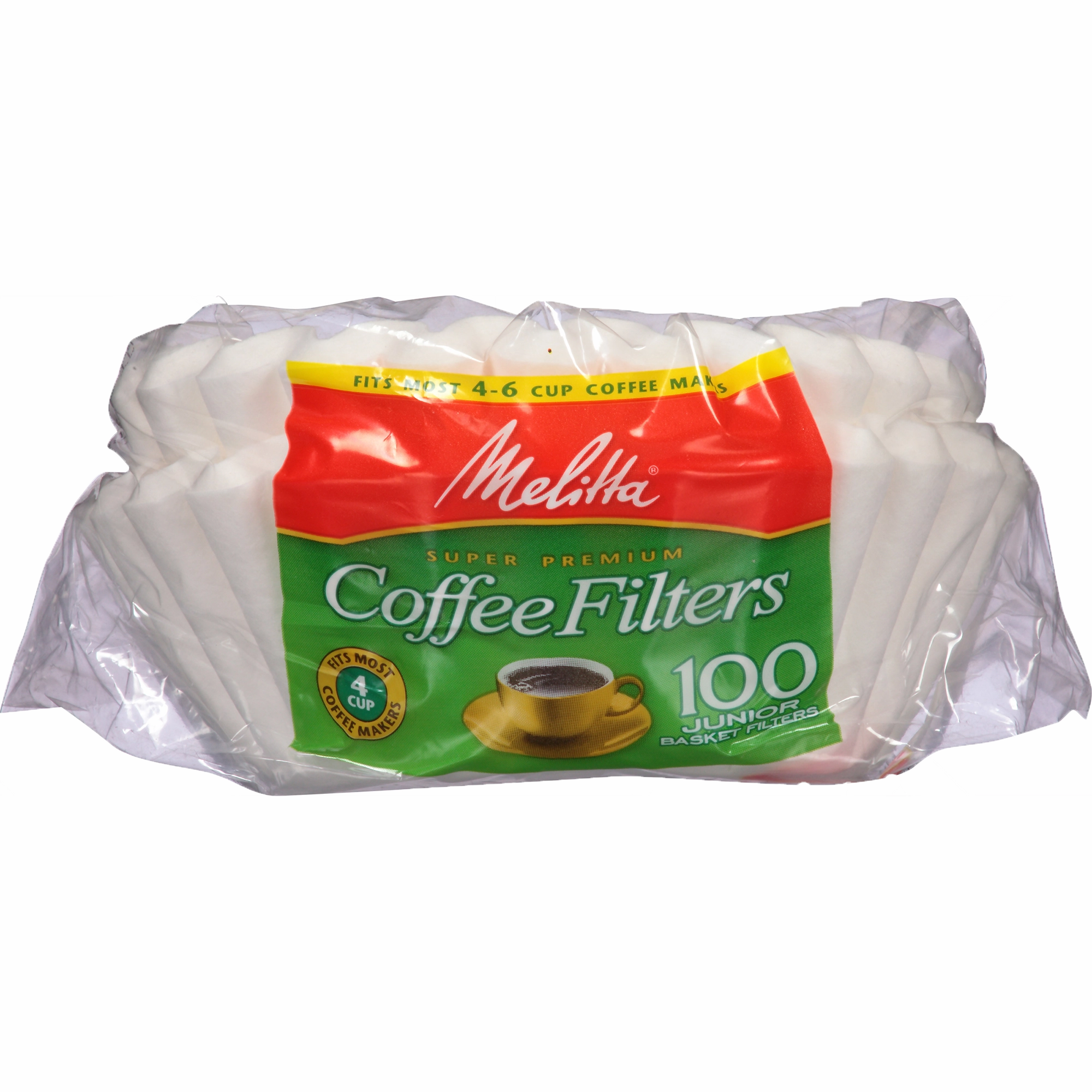 4-6 Cup Jr. Basket Filter Paper White - 100 Count