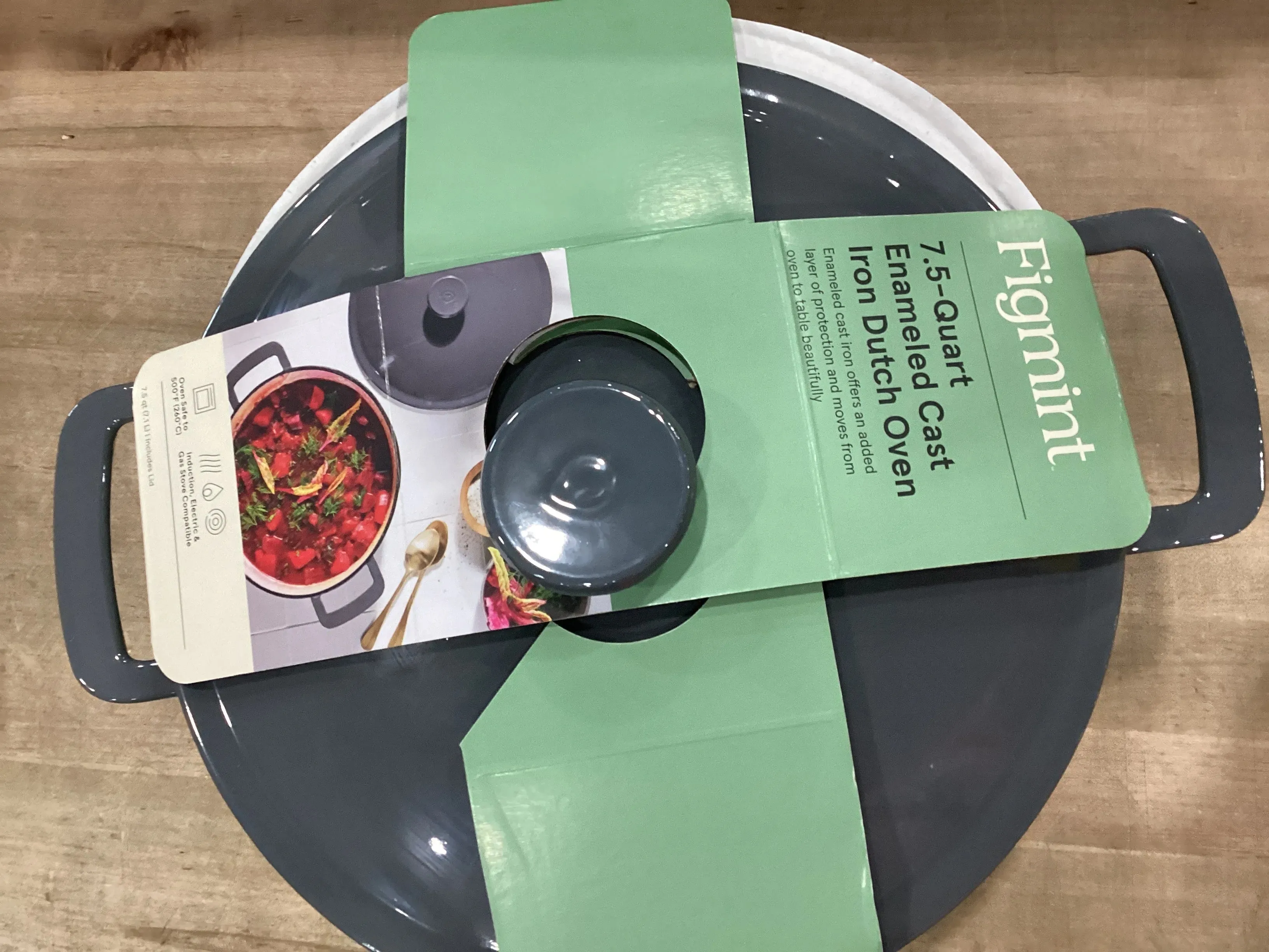 7.5qt Enamel Dutch Oven Dark Gray - ™