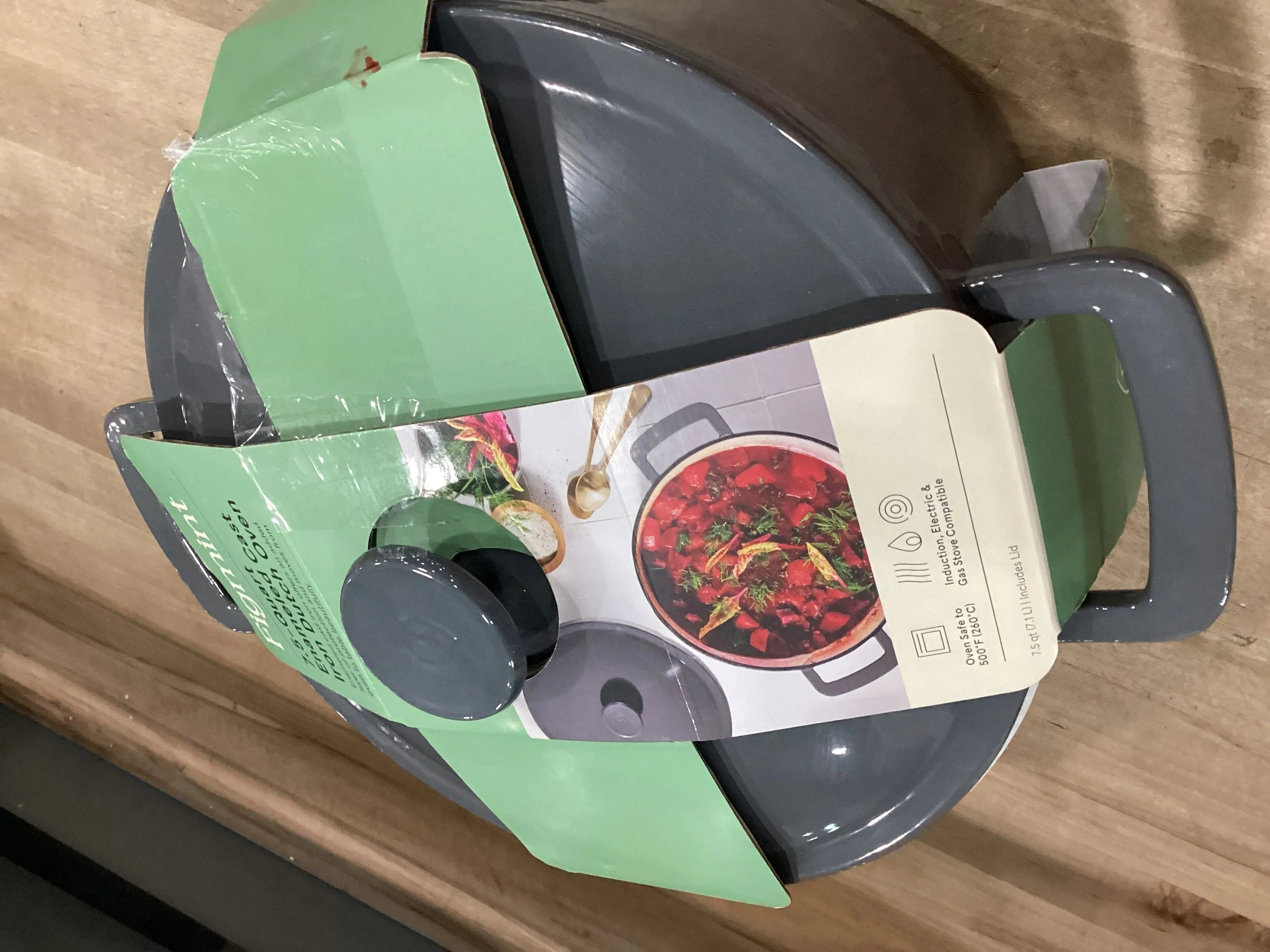 7.5qt Enamel Dutch Oven Dark Gray - ™