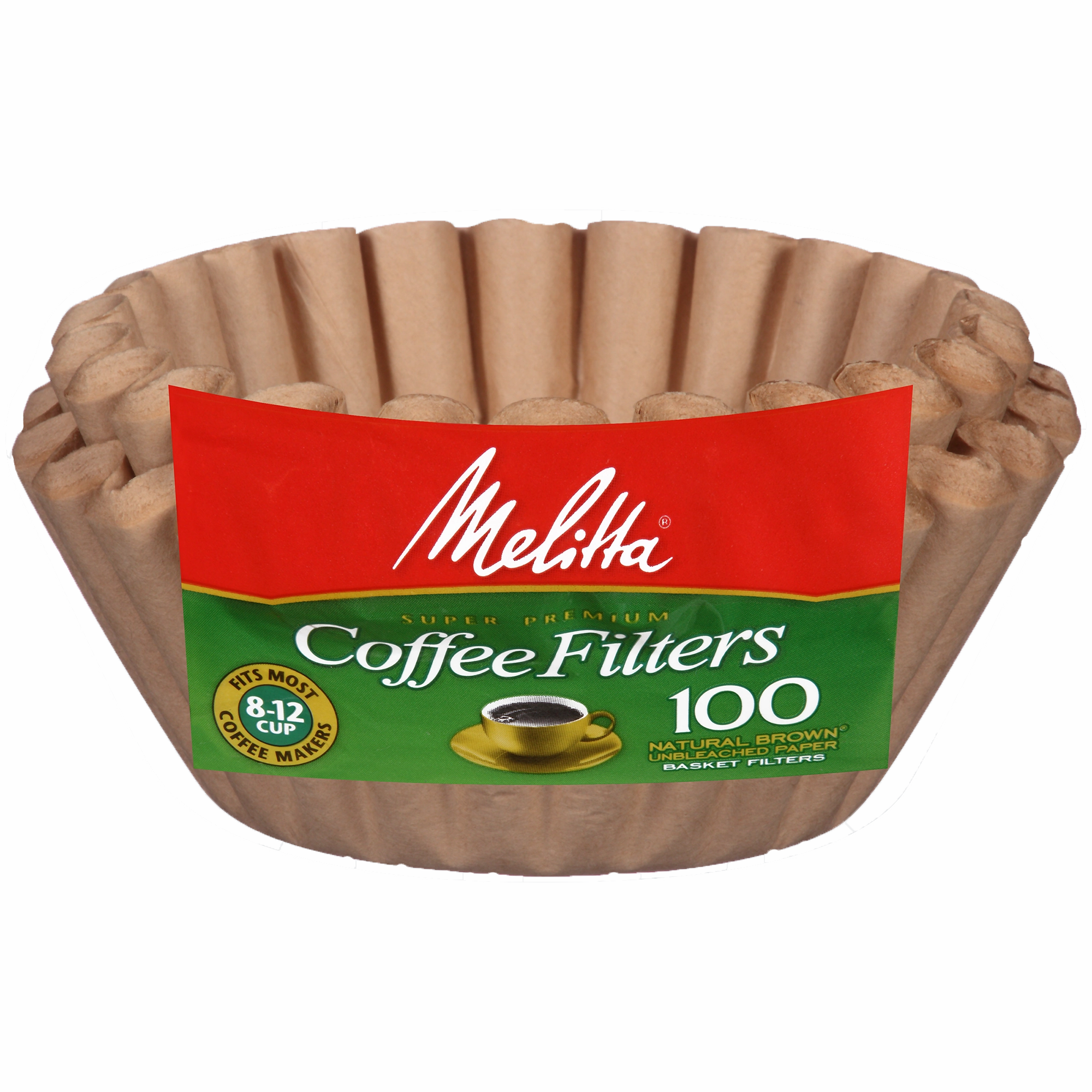 8-12 Cup Basket Filter Paper Natural Brown - 100 Count