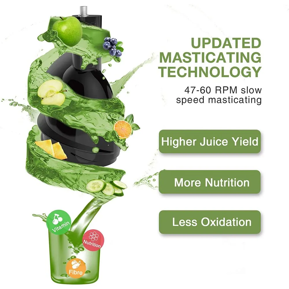 Aeitto ITYS-JS-1127-069 Slow Masticating Juicer Pro, Wide-mouthed 3.2-in Chute Cold Press Juicer, Reverse Function
