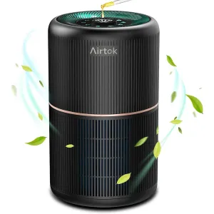 AIRTOK AP0601 Air Purifier for Home Large Rooms, 534 Sq.ft, Air Cleaner for Smoke, Black