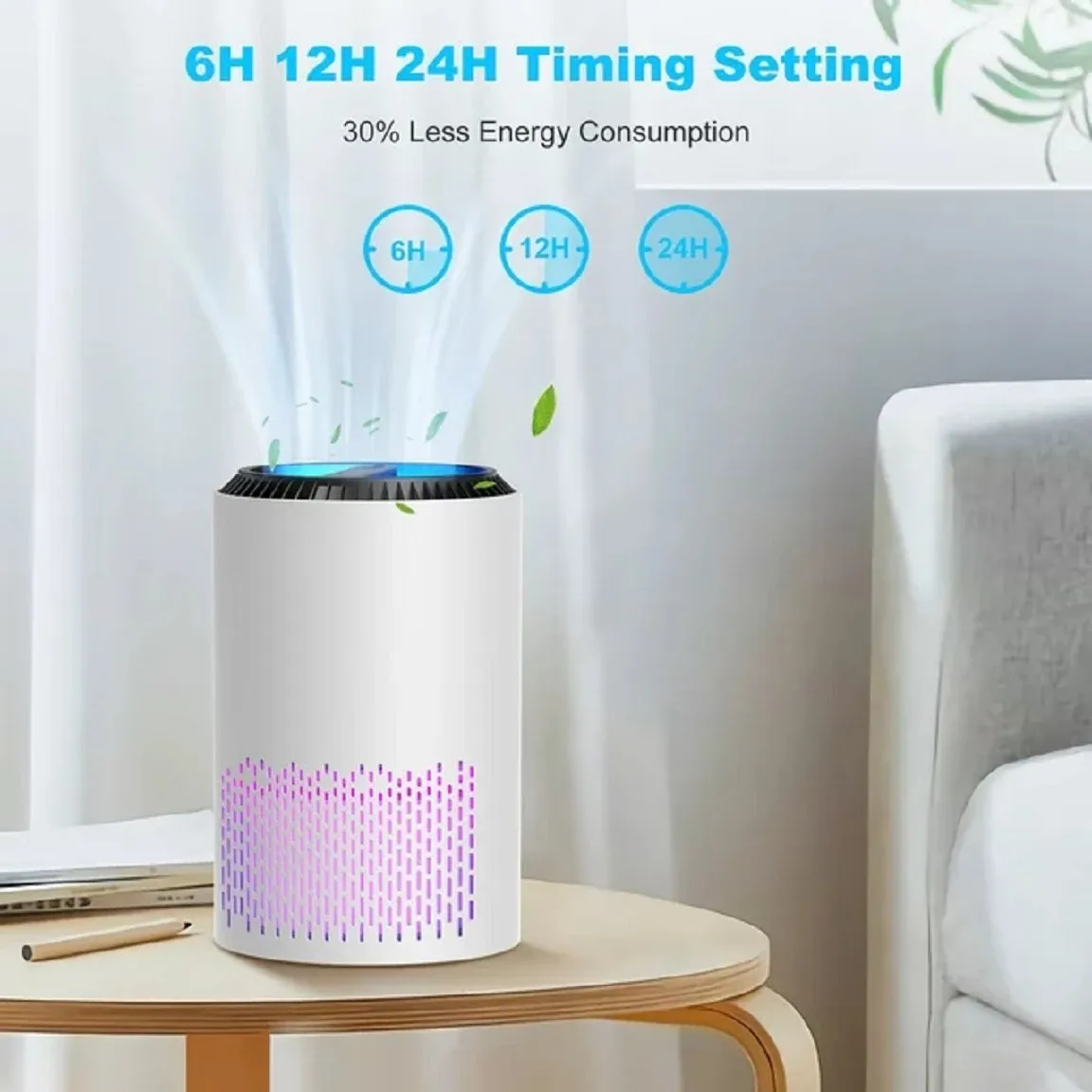Alrocket Hepa Air Purifier With Light Extra Large Room (300 Sq. Ft), White