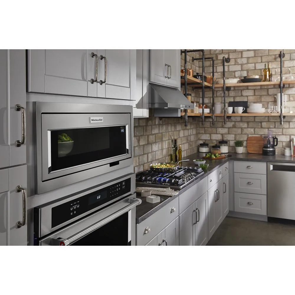 Amana W11451314 Built-In Low Profile Microwave Slim Trim Kit With Pocket Handle, Stainless Steel