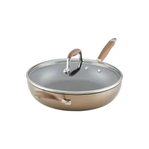 Anolon Advanced 12" Deep Frying Pan With Lid And Helper Handle - BRONZE ONE SIZE