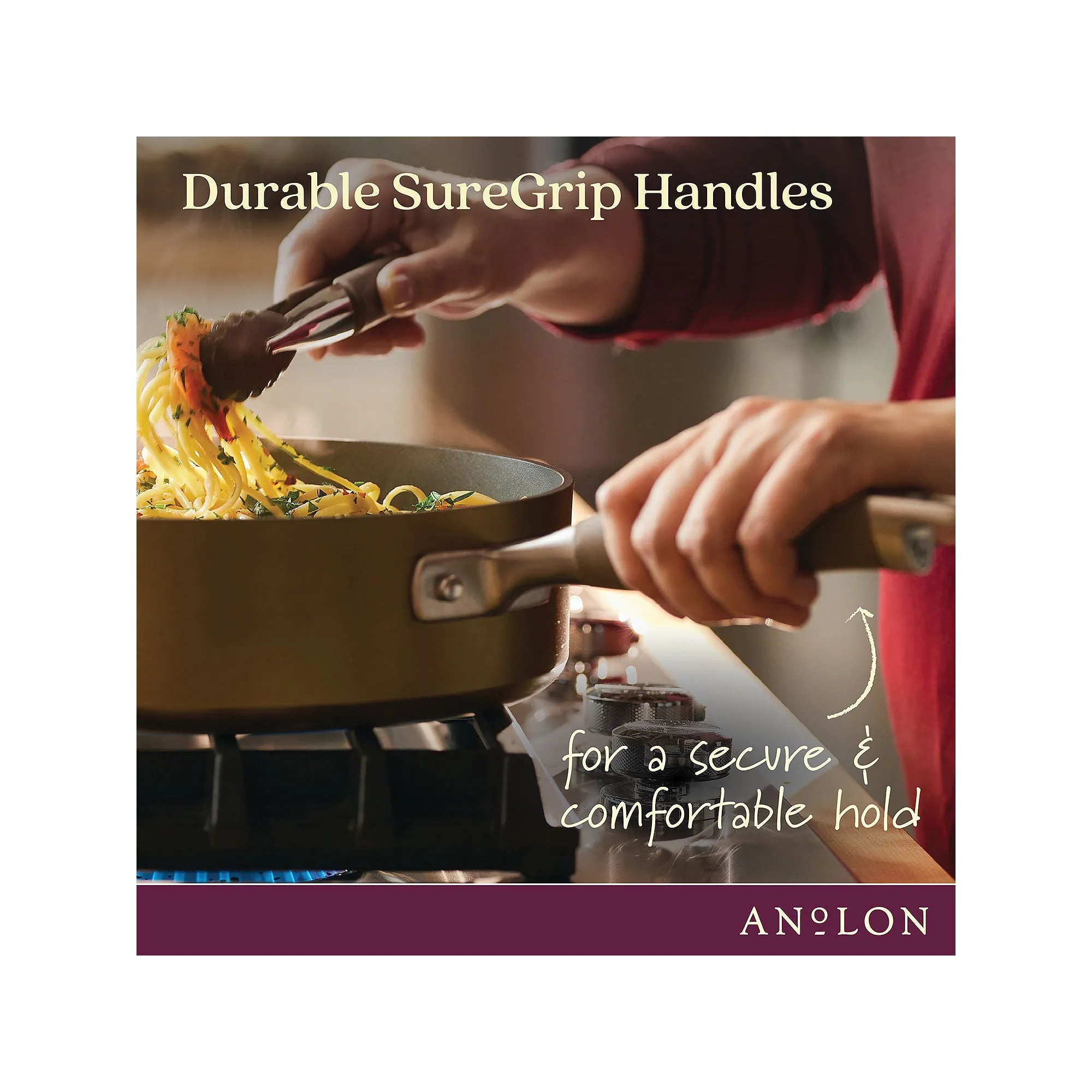 Anolon Advanced 12" Deep Frying Pan With Lid And Helper Handle - BRONZE ONE SIZE