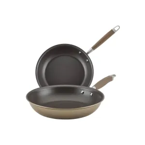 Anolon Advanced Home Hard-Anodized Nonstick Frying Pan Set, 2-Piece, Bronze