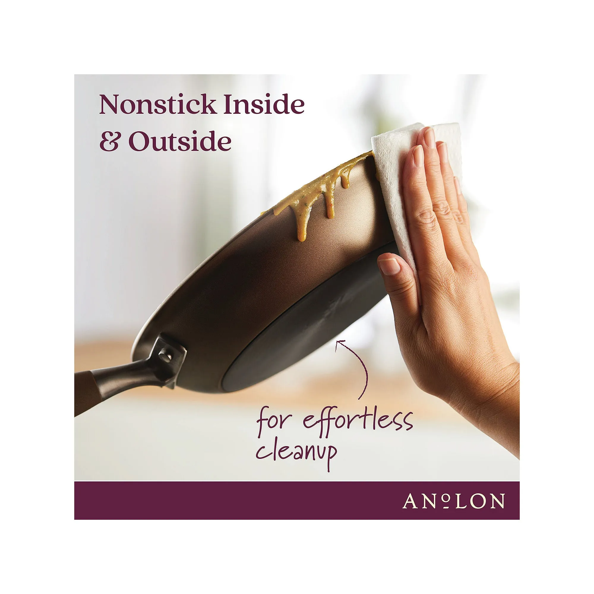 Anolon Advanced Home Hard-Anodized Nonstick Frying Pan Set, 2-Piece, Bronze