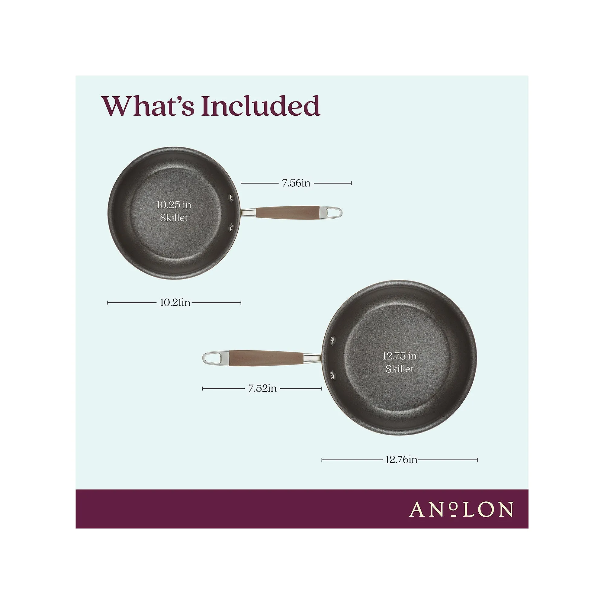 Anolon Advanced Home Hard-Anodized Nonstick Frying Pan Set, 2-Piece, Bronze