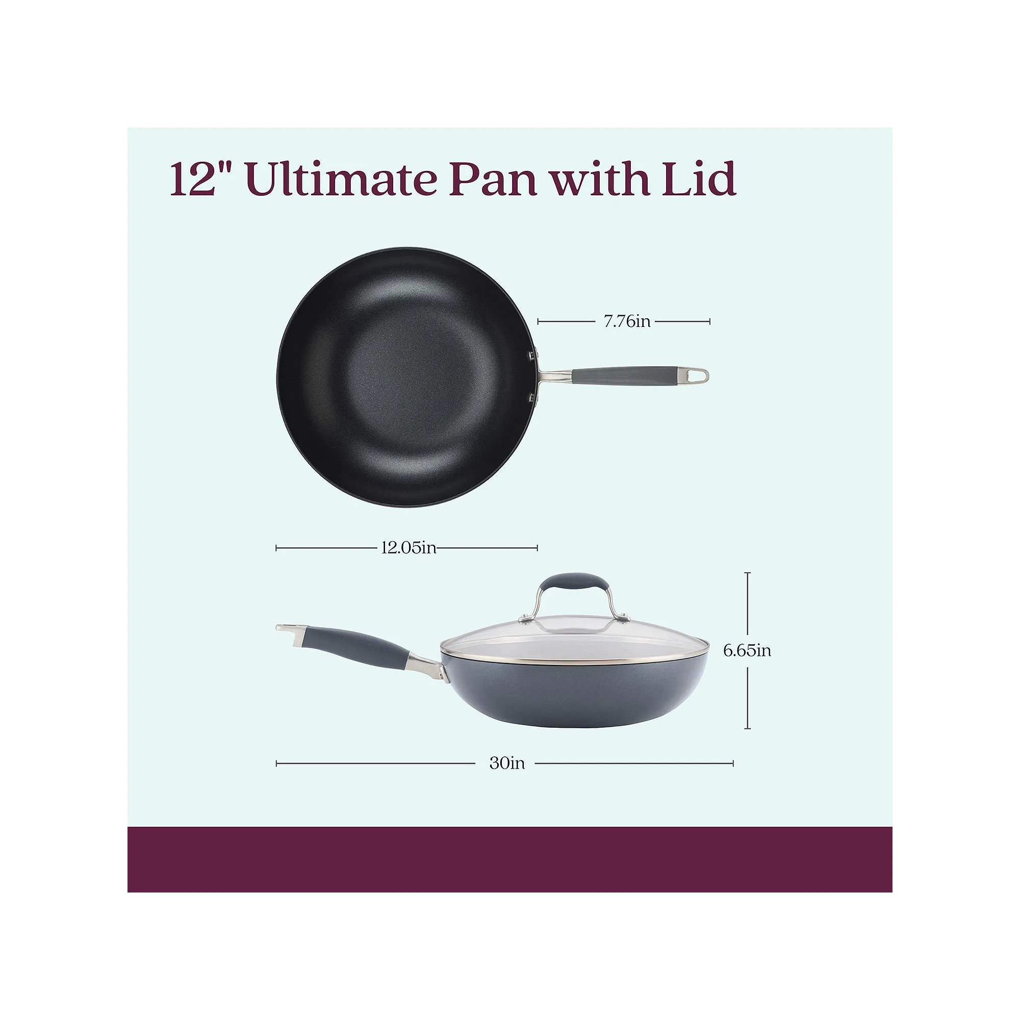 Anolon Advanced Home Ultimate 12" Frying Pan With Lid - MOONSTONE ONE SIZE