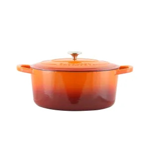 Asstd National Brand Crock Pot Artisan 7 Quart Enameled Cast Iron Oval Dutch Oven - ORANGE ONE SIZE