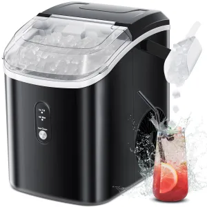 Auseo HZB-15NB Countertop Nugget Ice Maker, 35lbs/24H & Self-Cleaning Function - Black