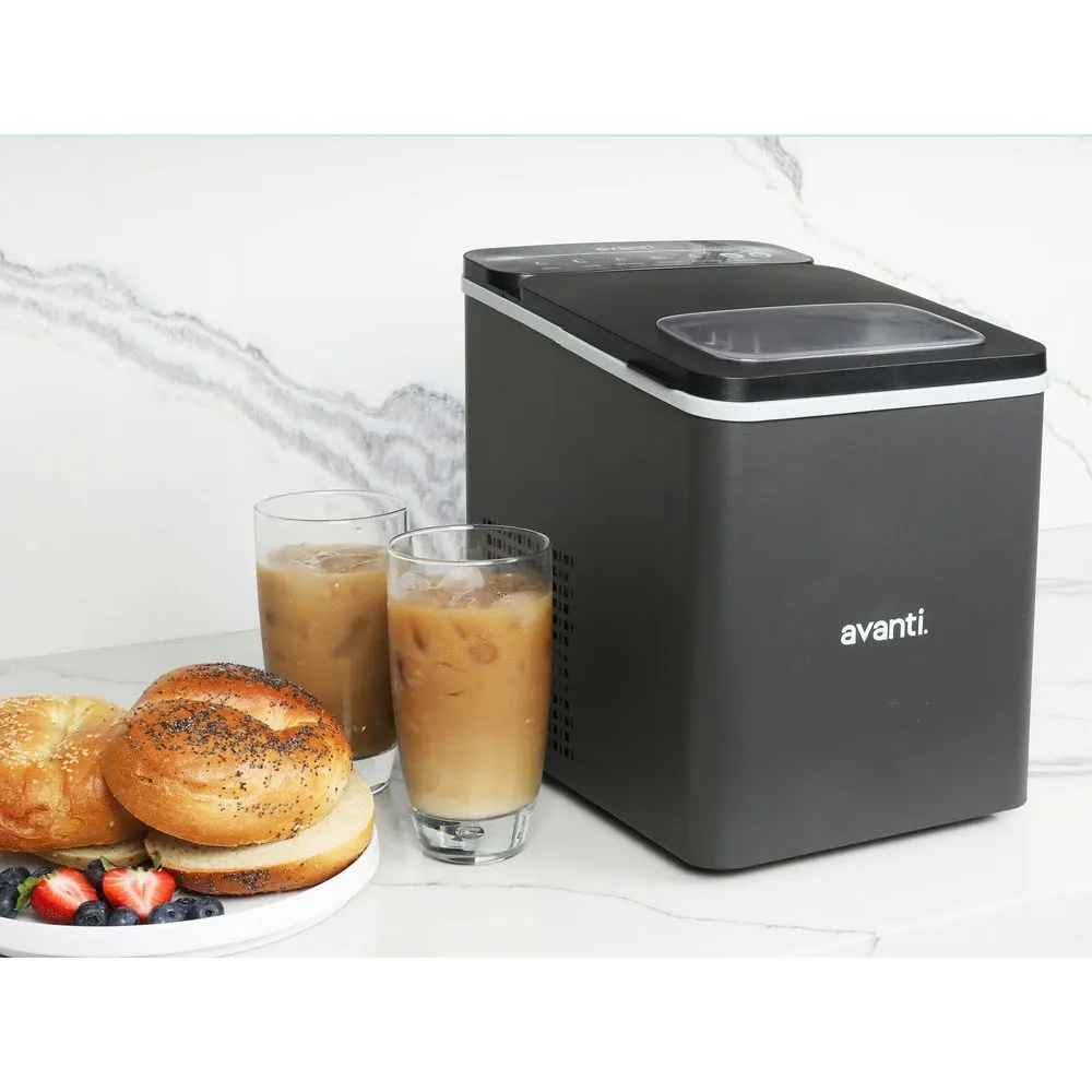 Avanti AVIM26BS-IS 26 lb Bullet Ice Maker, Black Stainless Steel