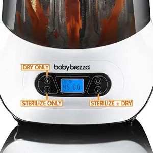 Baby Brezza Electric Baby Bottle Sterilizer and Dryer Machine Steam Sterilizer - Universal Fit Steamer - Sterilizes Pacifiers, Glass, Plastic, and Newborn Feeding Bottles