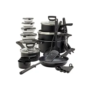 Basic Essentials 32-Pc. Non-Stick Cookware Set TTU-V5366-ECM - BLACK ONE SIZE