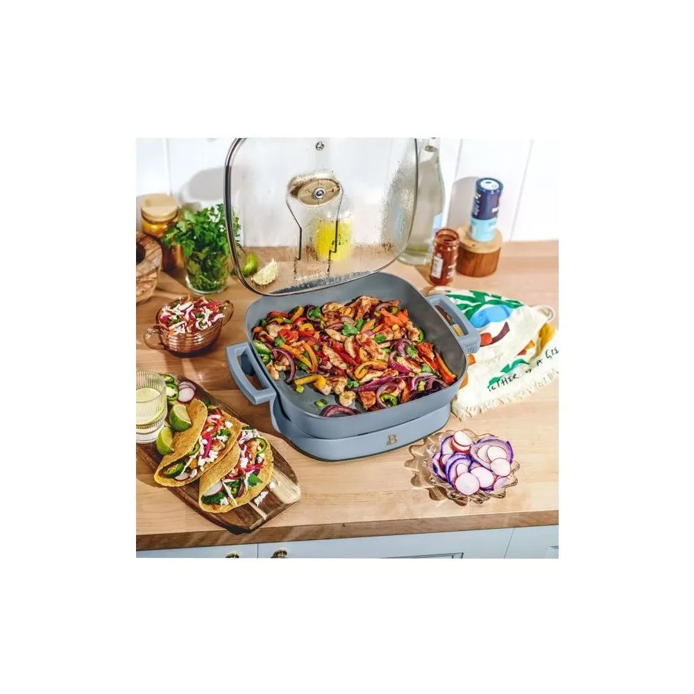 Beautiful 19171 5-in-1 Electric Expandable Skillet, Cornflower Blue by Drew Barrymore, Up to 7 QT