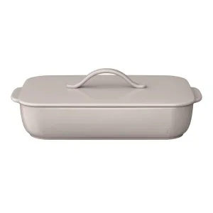 Beautiful 19729 9"x13" Covered Stoneware Baker, Porcini Taupe by Drew Barrymore