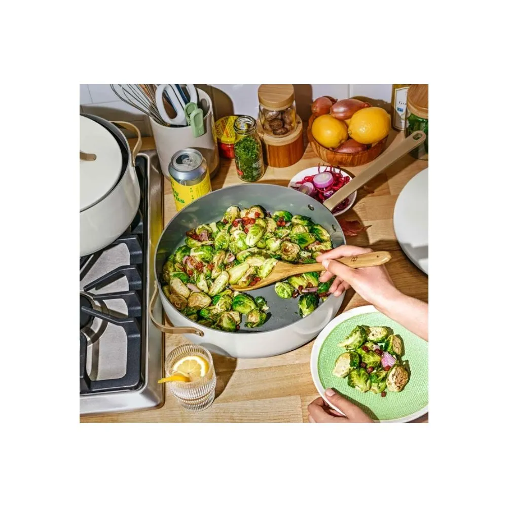 Beautiful 5.5 Quart Ceramic Non-Stick Saute Pan, White