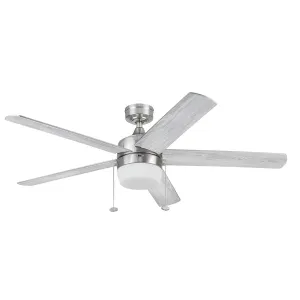 Better Homes & Gardens 10440 Pearce 52" Nickel Modern Ceiling Fan with Light, 5 Blades, Pull Chains & Reverse Airflow