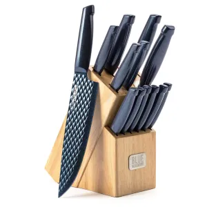 Blue Diamond CC006087-001 14-Piece Stainless Steel Sharp Stone Knife Set with Nonstick Coating