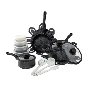 Brooklyn Steel Milky Way 24-pc. Aluminum Non-Stick Cookware Set Black