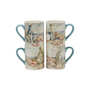 Certified International Coastal Landscape 4-Pc. Coffee Mug 29237SET4 - BLUE ONE SIZE