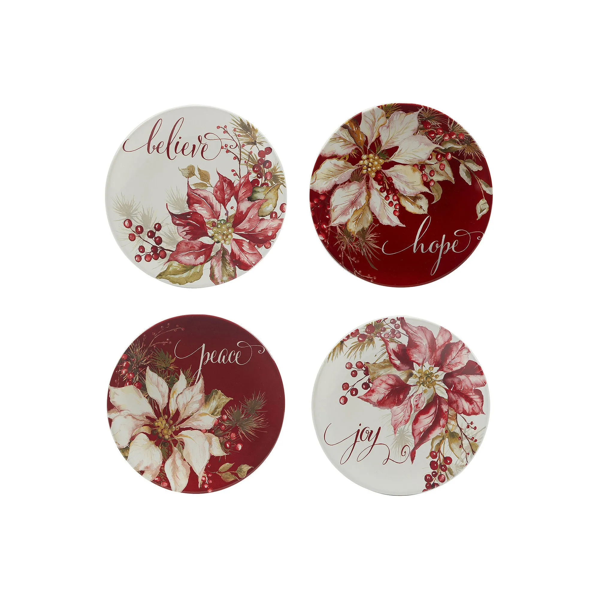 Certified International Winters Joy 16-Pc. Earthenware Dinnerware Set 92505RM - RED ONE SIZE