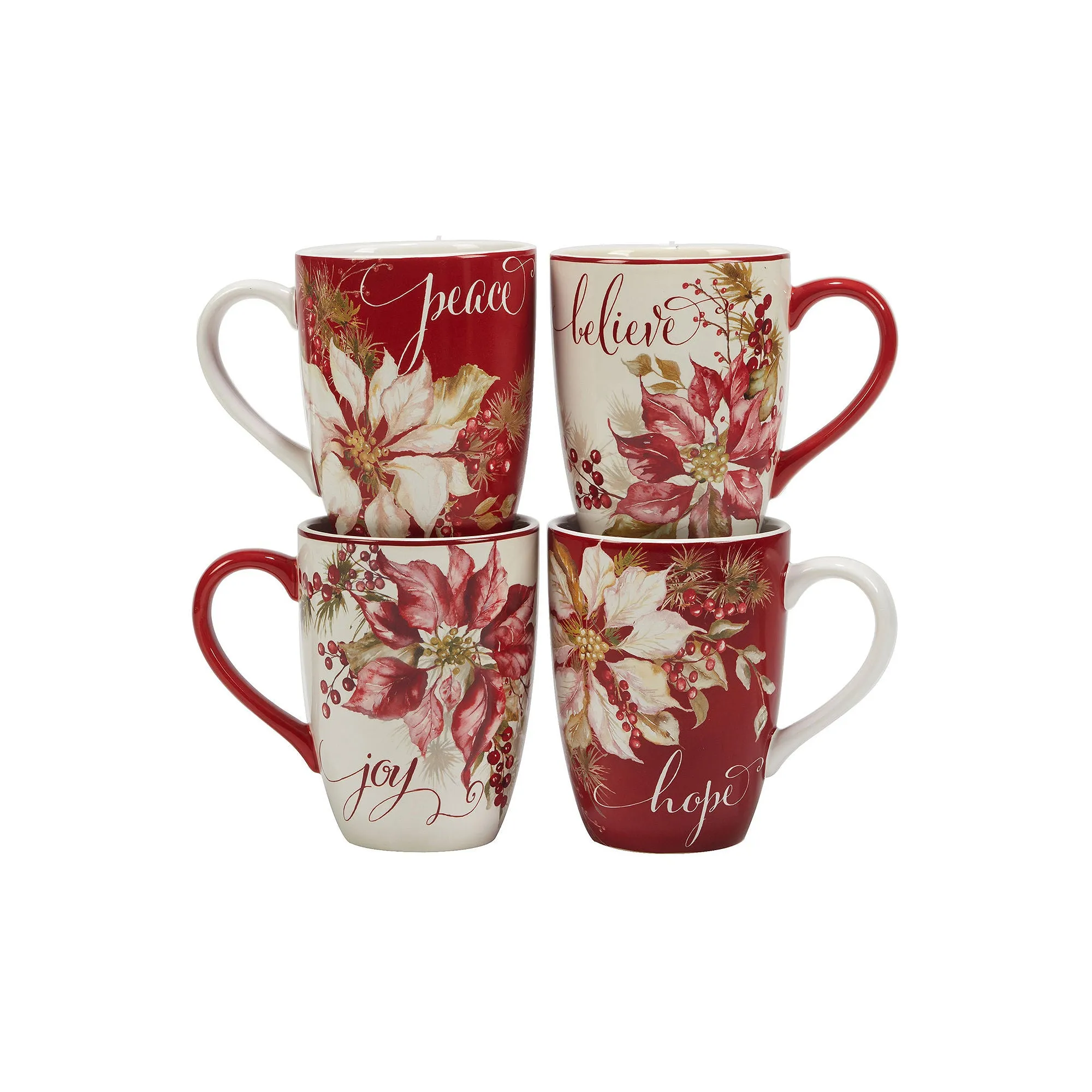 Certified International Winters Joy 16-Pc. Earthenware Dinnerware Set 92505RM - RED ONE SIZE