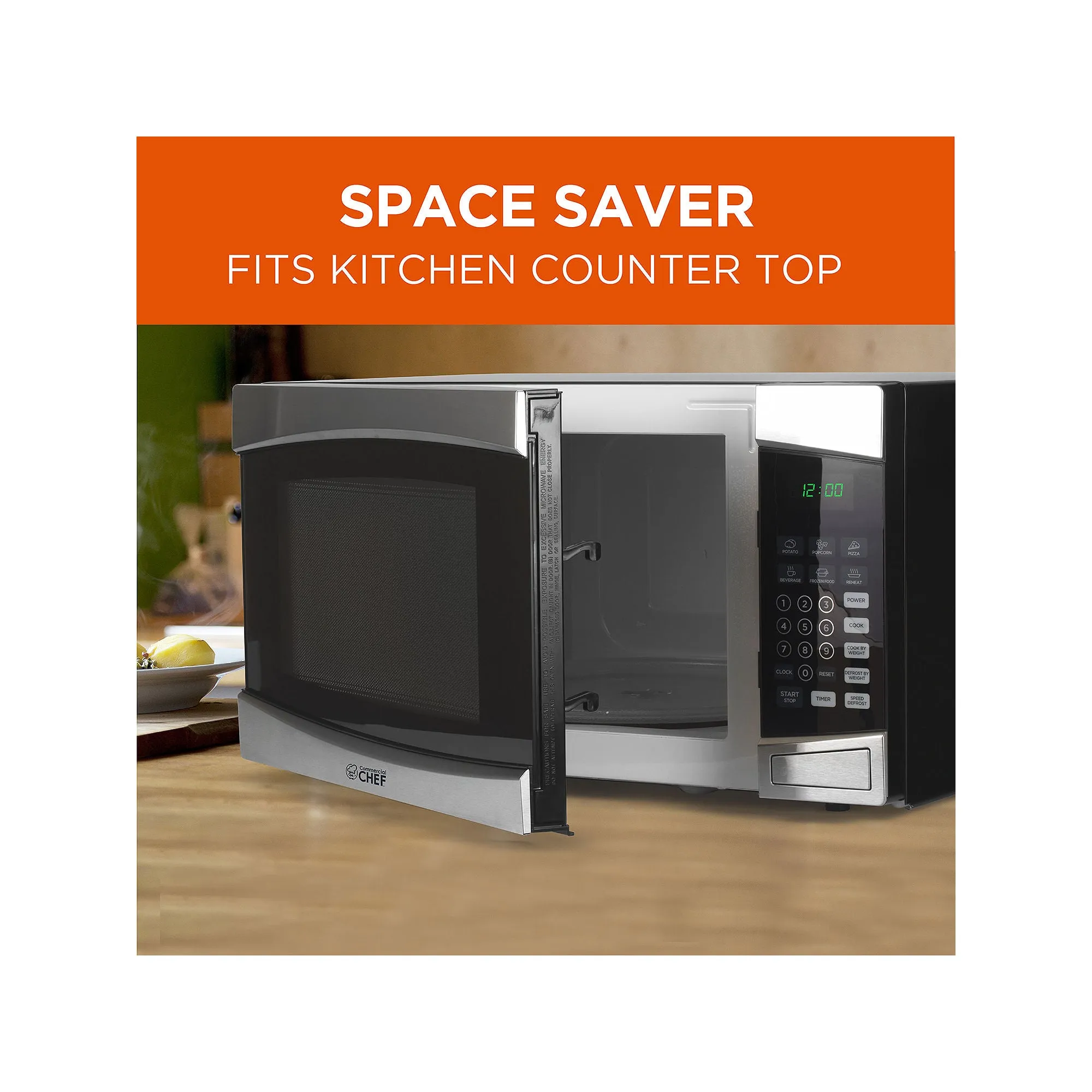 Commercial Chef 1.6-Cu. Ft. Countertop Microwave - Stainless Steel Front CHM16100S6C - ST STEEL ONE SIZE