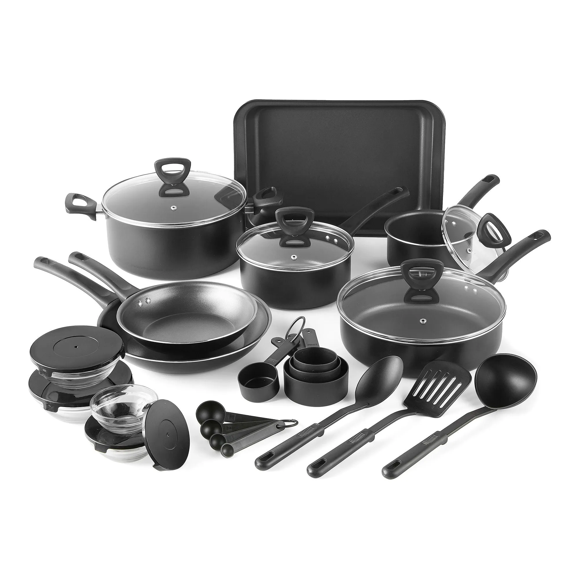 Cooks By Jcp Home Cooks 30-Pc Aluminum Non-Stick Cookware Set - BLACK ONE SIZE