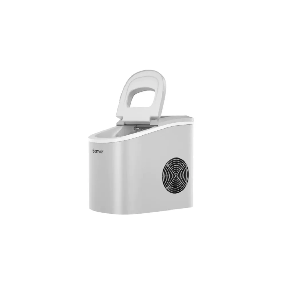 Costway EP22769SL 14 in. 26 lbs. Portable Compact Electric Ice Maker Machine Mini Cub in Sliver