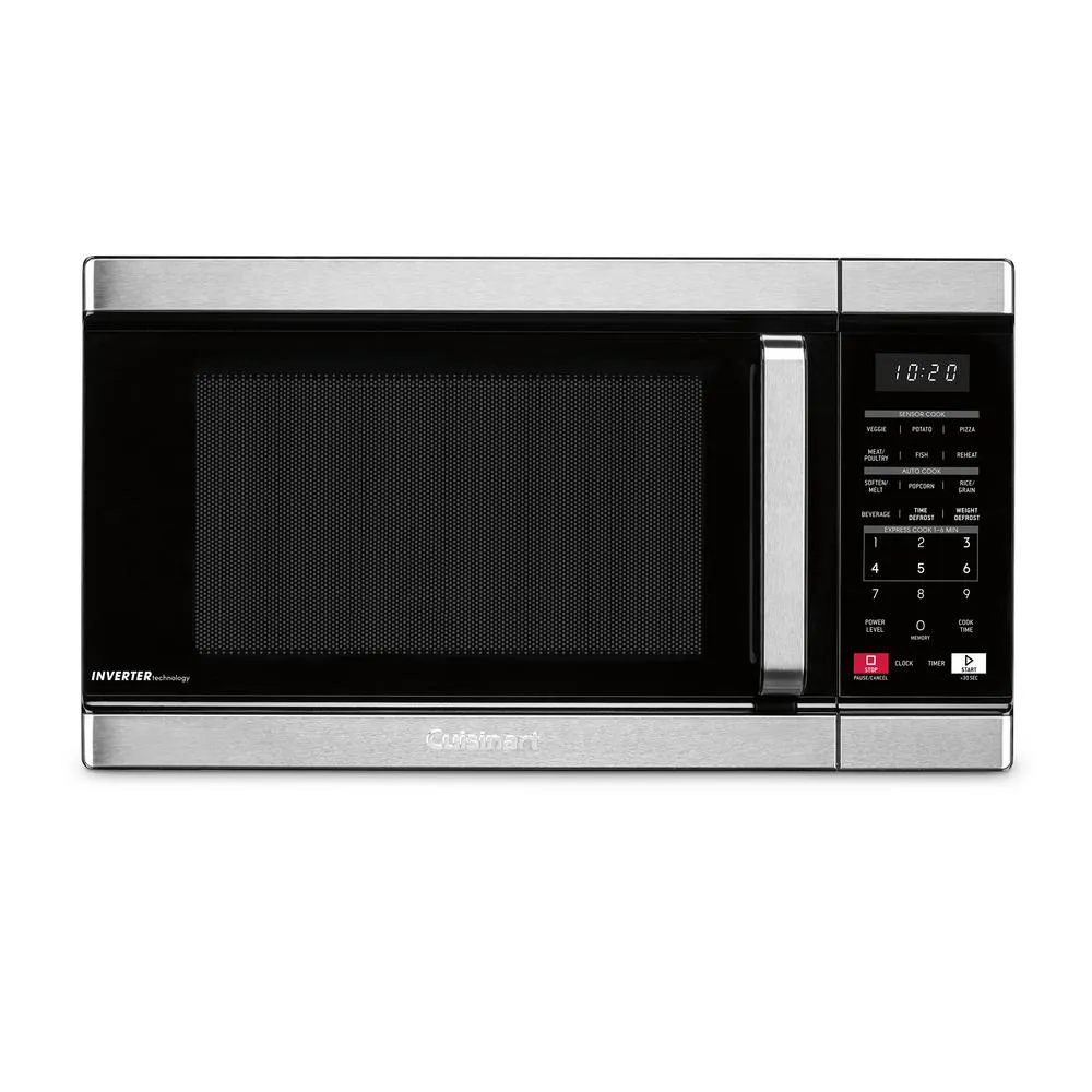 Cuisinart CMW-110 1.1 cu. ft Counter Top Microwave with Sensor Cook and Inverter Technology in Black and Stainless steel