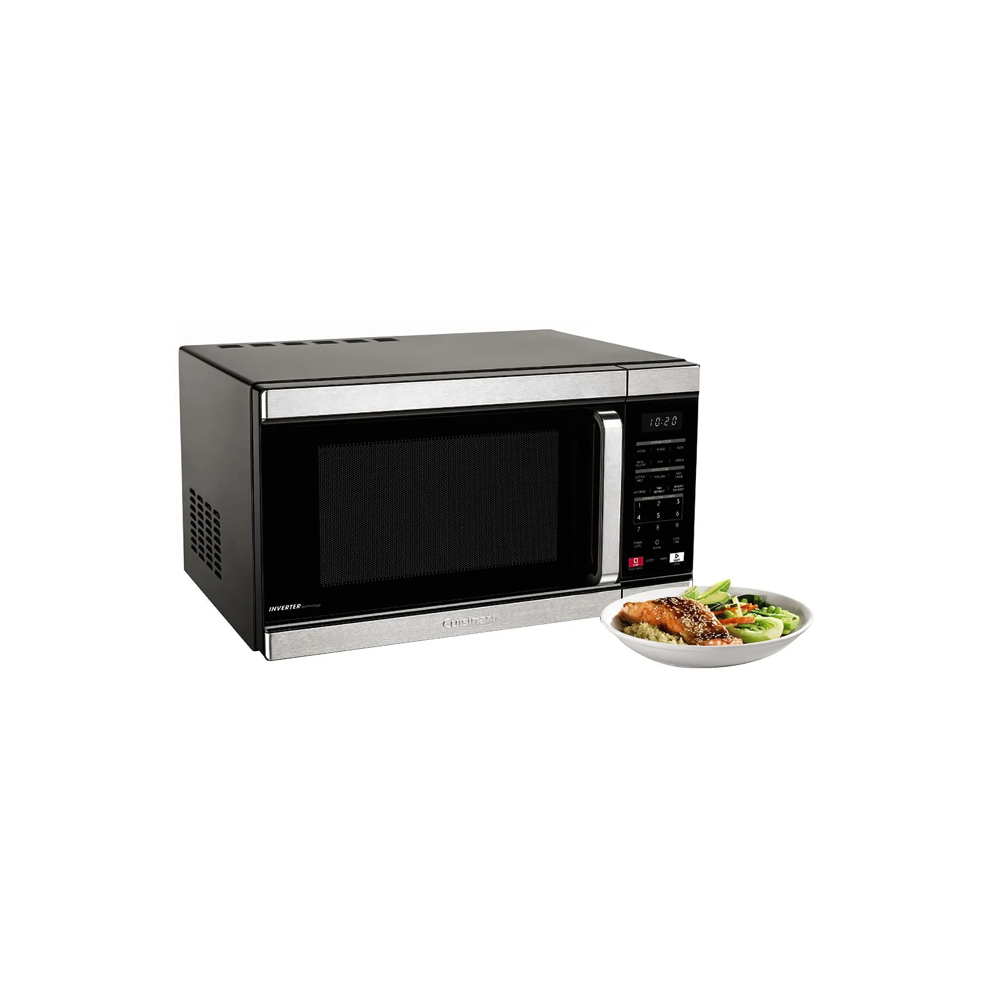 Cuisinart CMW-110 1.1 cu. ft Counter Top Microwave with Sensor Cook and Inverter Technology in Black and Stainless steel