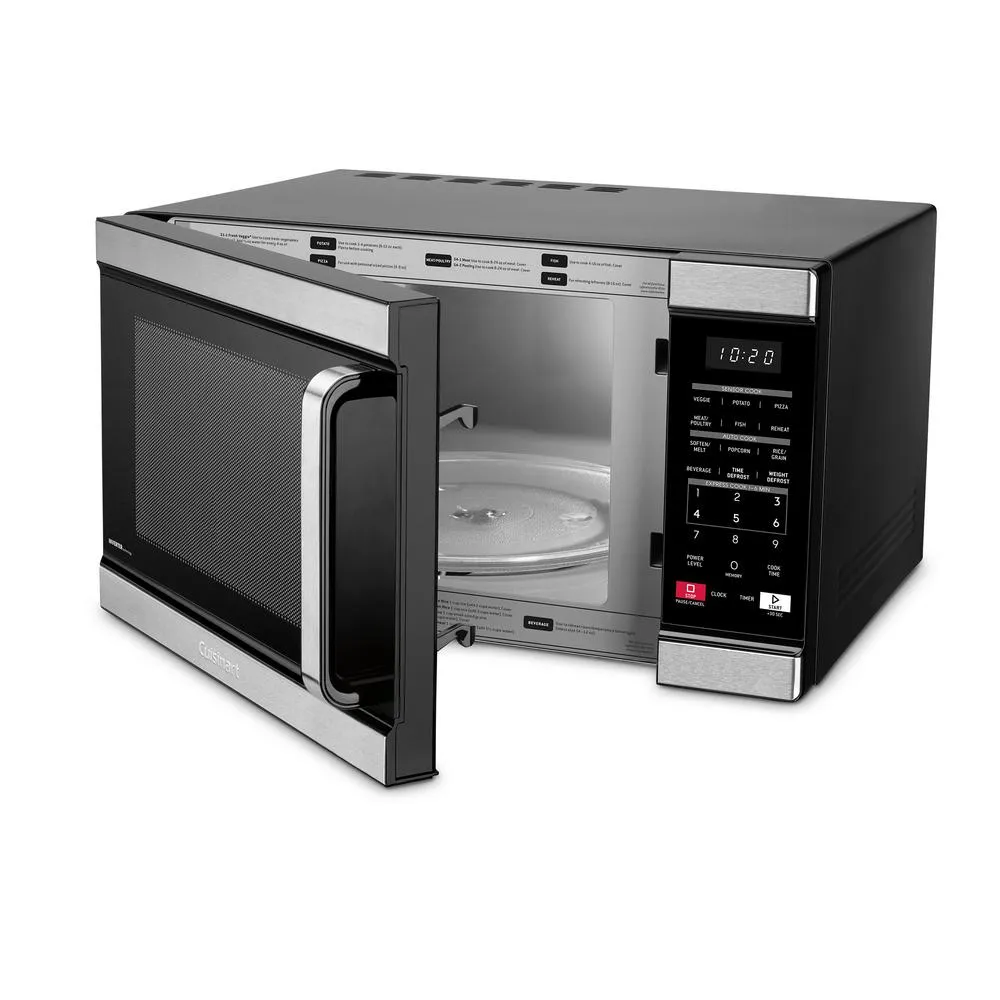 Cuisinart CMW-110 1.1 cu. ft Counter Top Microwave with Sensor Cook and Inverter Technology in Black and Stainless steel