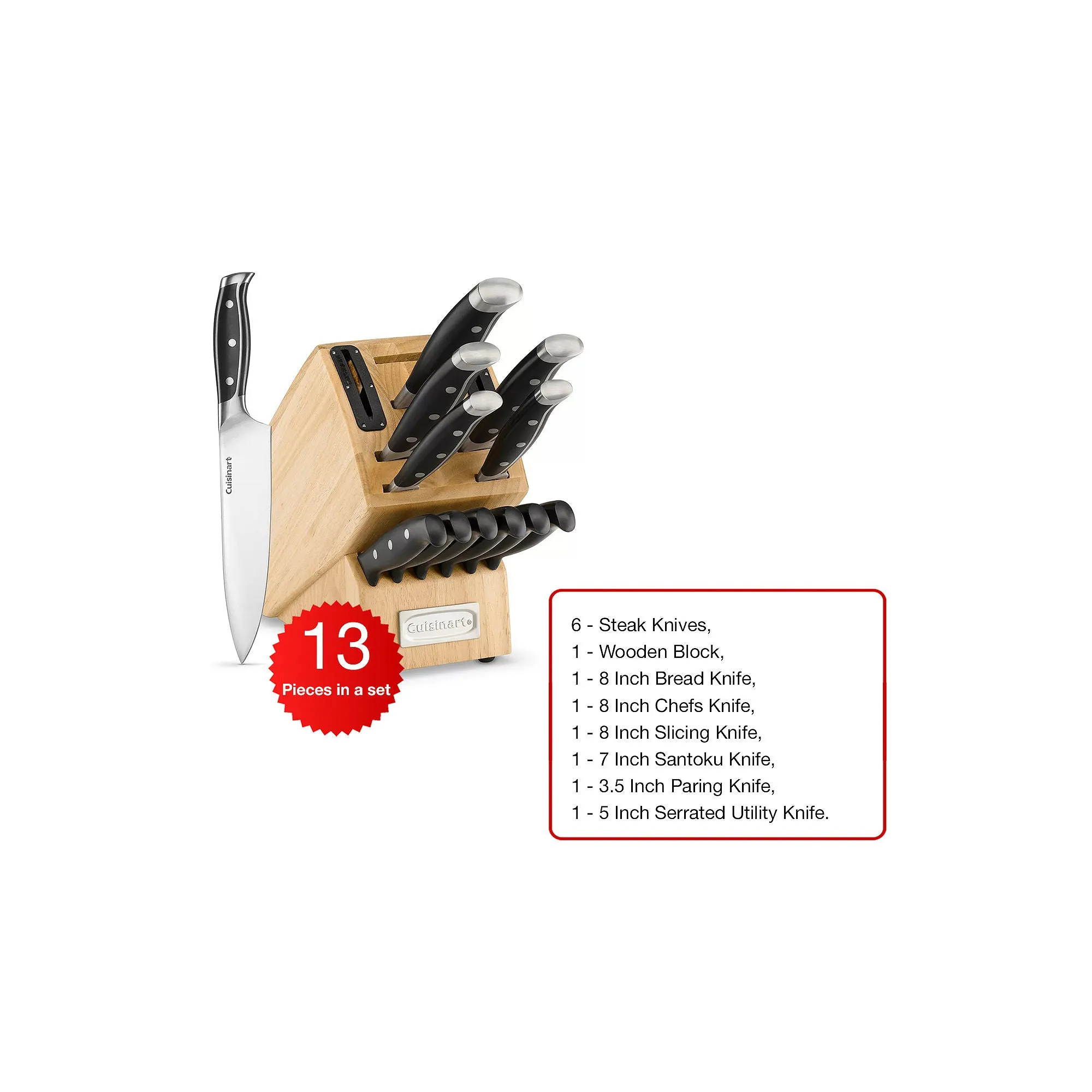 Cuisinart Nitro Sharpening 13-Pc. Knife Block Set - BLACK ONE SIZE