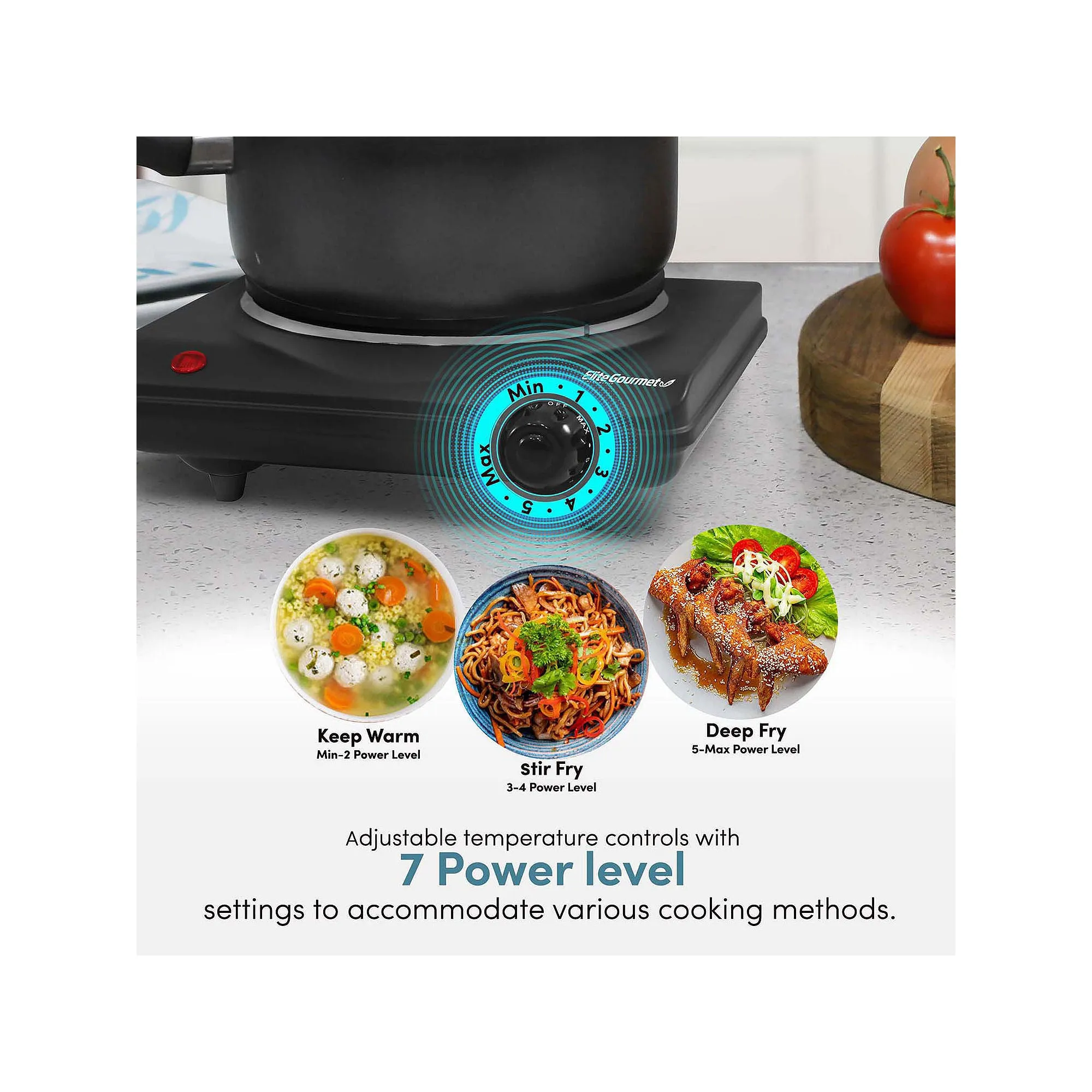 Elite Gourmet Single Cast Electric Burner Hot Plate Black ESB-301BF - BLACK ONE SIZE