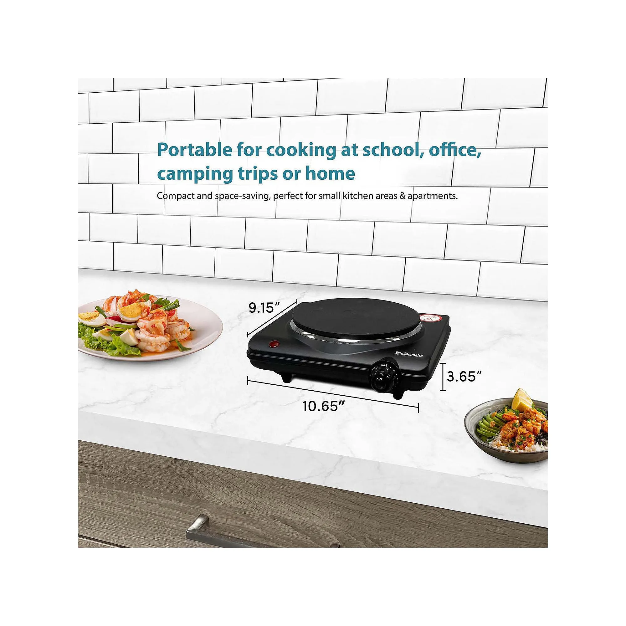 Elite Gourmet Single Cast Electric Burner Hot Plate Black ESB-301BF - BLACK ONE SIZE