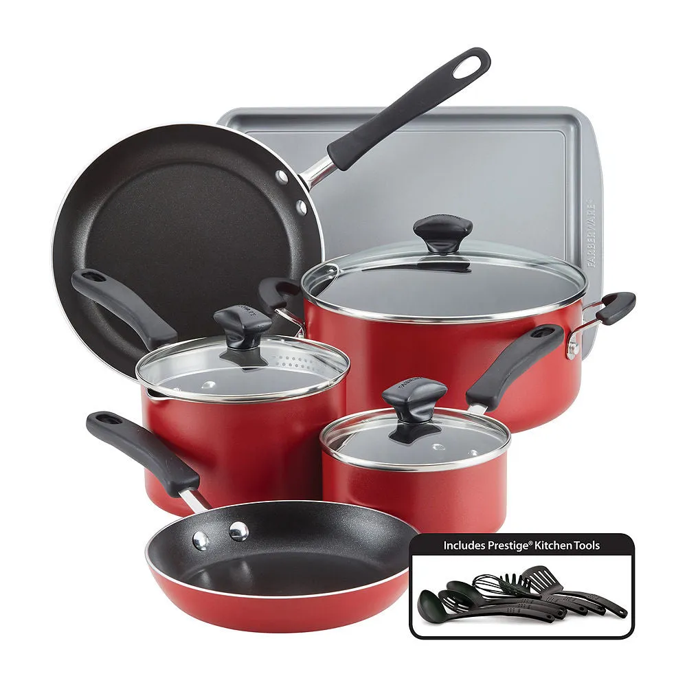 Farberware Cookstart 15-pc. Cookware Set Red