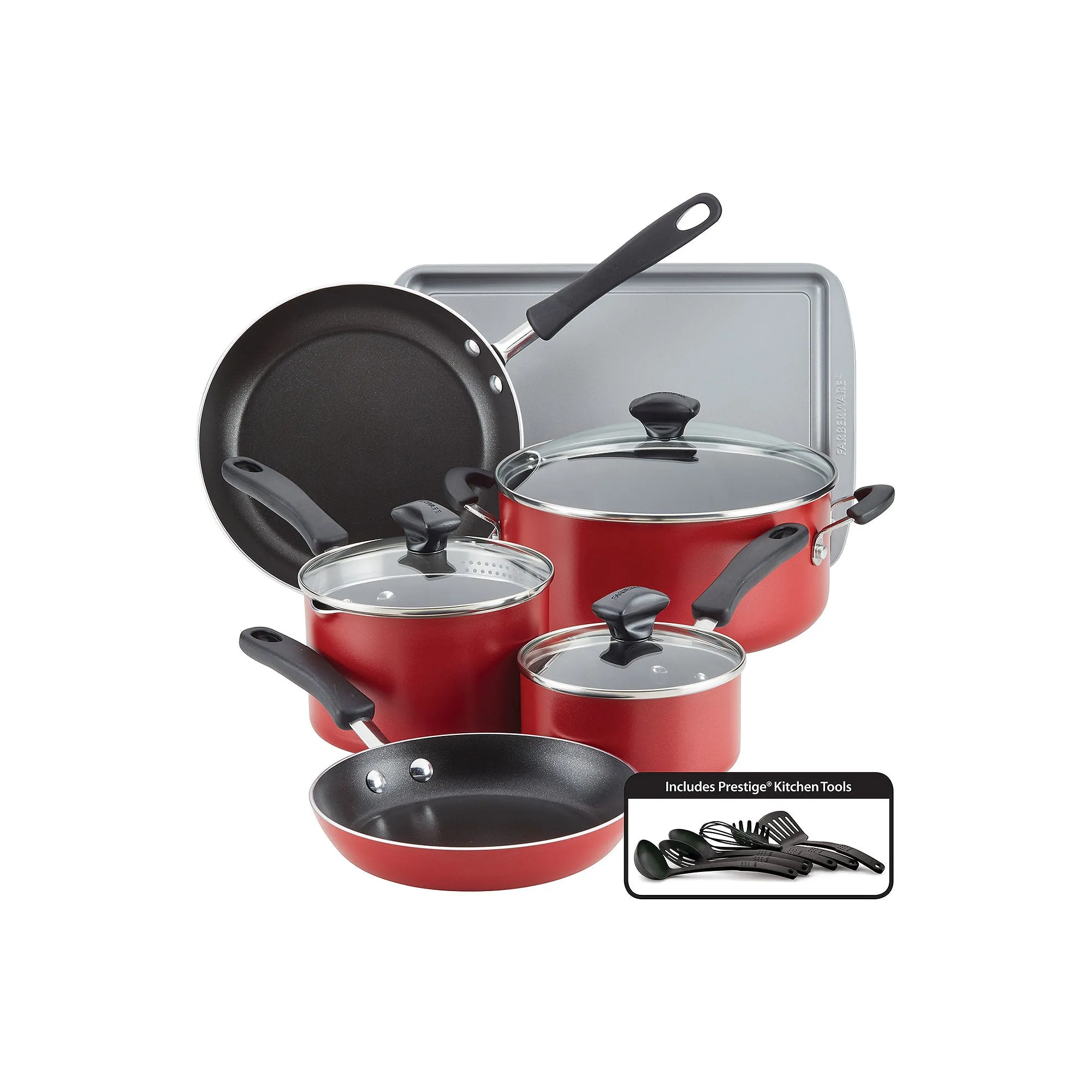 Farberware Cookstart 15-pc. Cookware Set Red